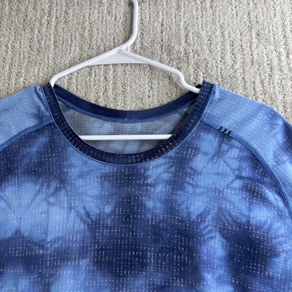Lululemon Metal Vent Tech Long Sleeve Shirt 2.0 Men's Size XL Blue Marble - Picture 2 of 8